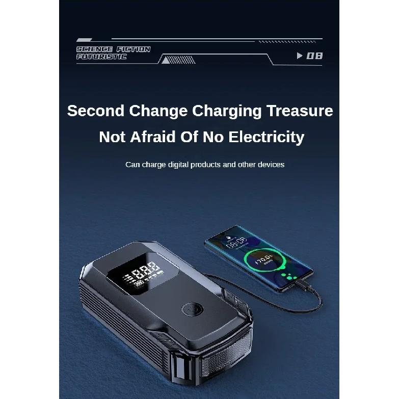 1200A Starthilfe für Autos 150PSI Kompressor 12000mAh Powerbank 12V Starthilfe mit digitalem Reifenfüller start