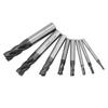 8pcs 212mm 4 Flutes Carbide End Mill Set Tungsten Steel Milling Cutter Tool Kit