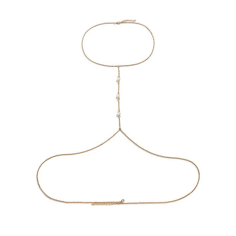 New women's sexy waist chain belly bodychain jewelry, pearl chain body chain