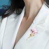 Long-lasting Brooch Magnolia Zinc Alloy Pin with Oil Dripping Process
