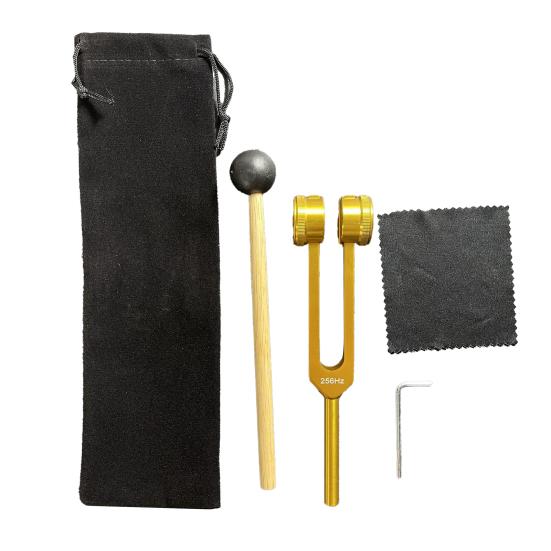 Aluminum Tuning Fork with Wooden Hanmmer Wrench Rag 128/256/512HZ Healing Instrument Tuning Fork Yoga