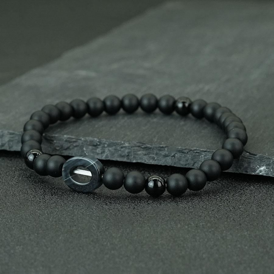 

Noter High Quality Pink Crystal Amethyst Bracelet Unisex 6mm Matte Tiger Eyes Obsidian Stone Healing Braslet Casual Accessories