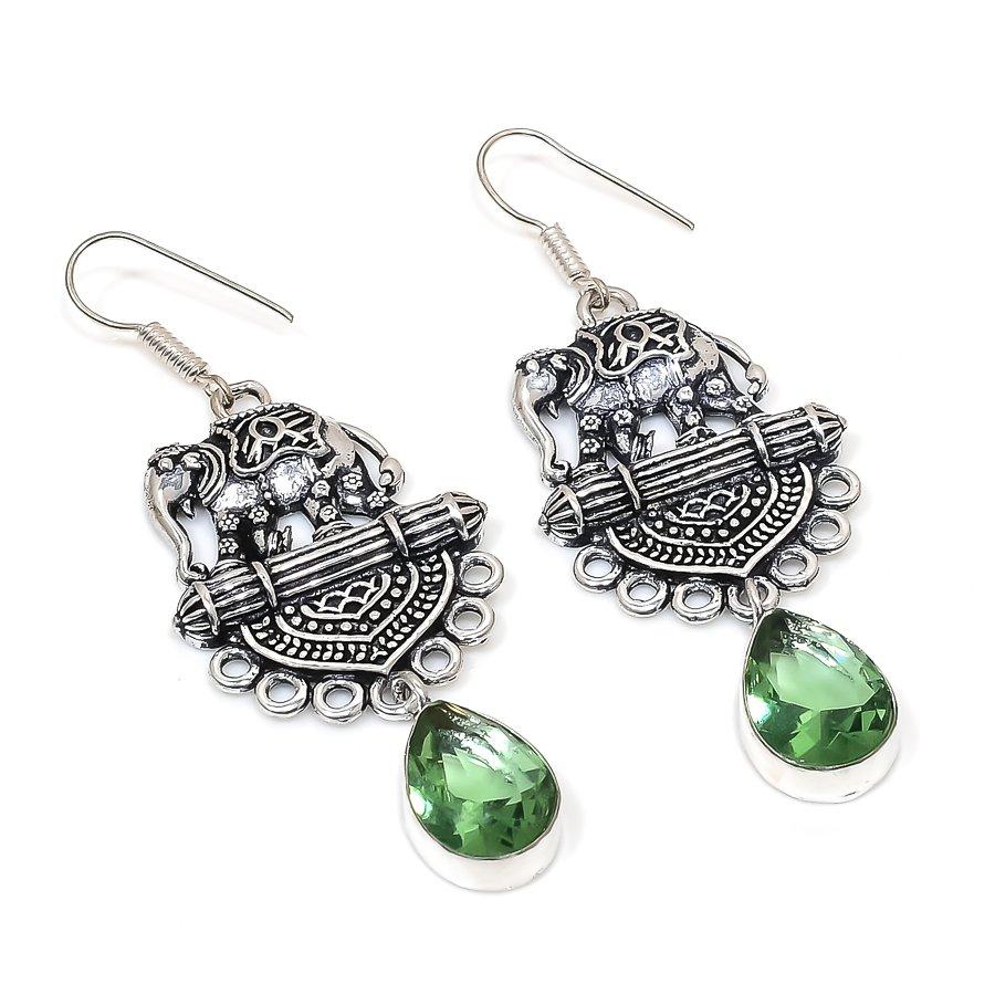 

Natural Tsavorite Gemstone 925 Sterling Silver Jewelry Earring 2.60 k5B24