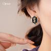 Hepburn Style Geometric Square Letter Earrings Stud Earrings Fashion Personality Temperament Earrings
