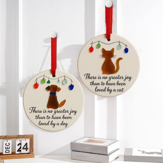 Umění z mořského skla Zvířecí ozdoba Památka na domácího mazlíčka Vánoční stromek Závěsná dekorace Dárek na památku pro Milovníky koček a psů Sváteční domácí dekorace