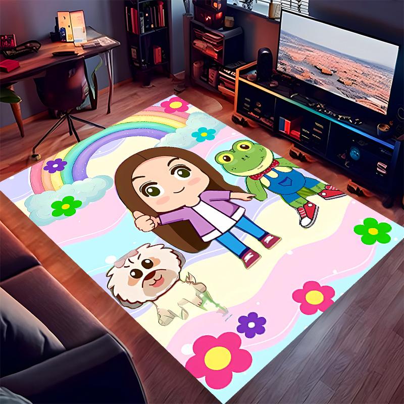 1pc Rhene Print Area Rug - Soft,Washable Non-Slip Indoor Mat for Office Chairs,Living Room,Home Office Decorative Rug