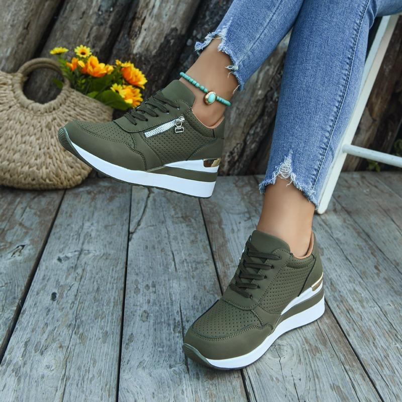 Plus Size Sneakers Fall 2025 New Platform Lace-up Comfortable Running Shoes for Women