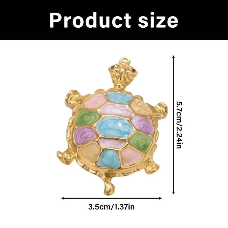 Sea Turtles Pendant Charm For Necklace Crafting Stainless Steel Tortoise Pendant Animal Charm Jewelry Accessory