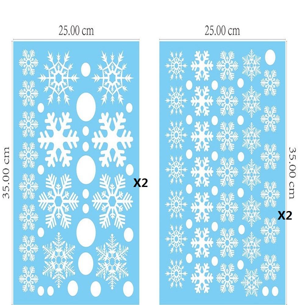 Christmas White Snowflakes Window Clings Decal Stickers Ornaments for Winter Frozen New Year Party Supplies Decorations