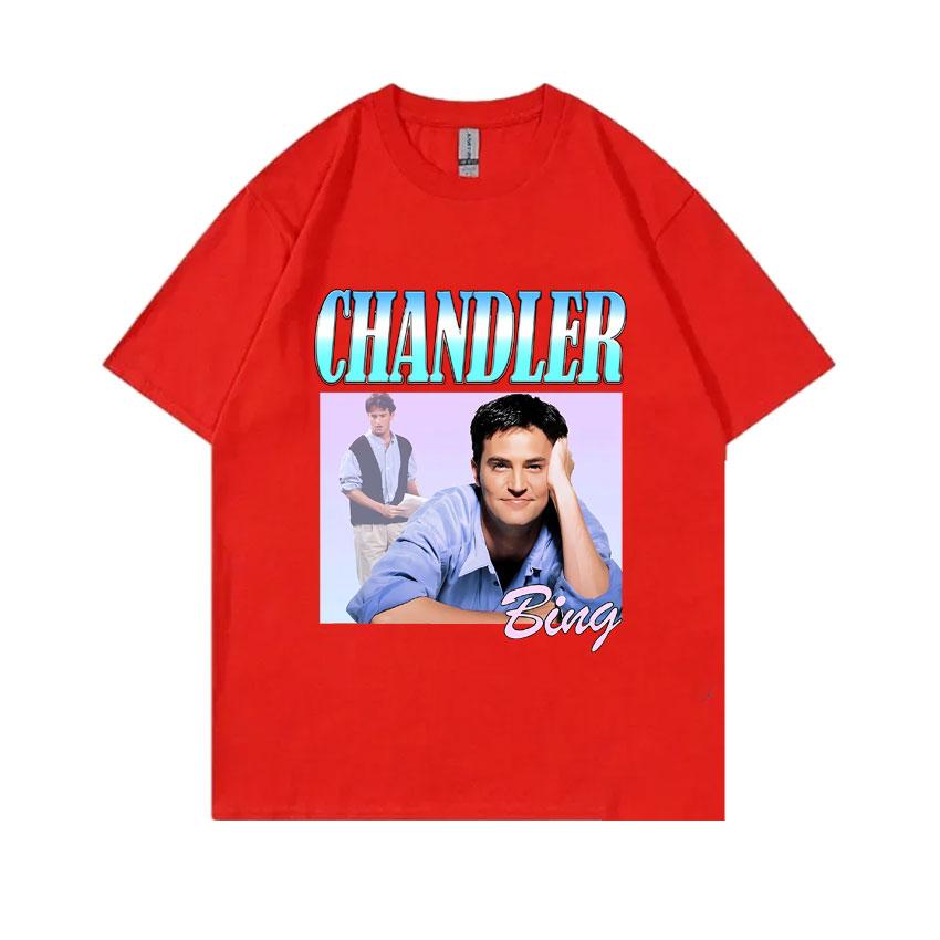 Tv Series Friends Chandler Bing Graphic Tshirt Unisex Womens Oversized Pure Cotton T Shirts Unisex Vintage Fashion Short Sleeve S