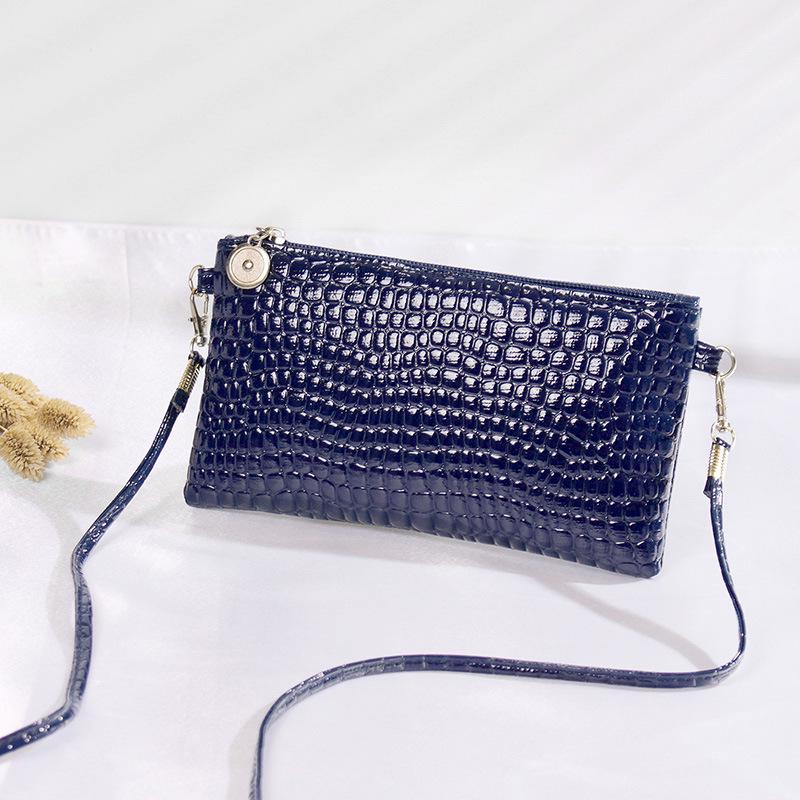 Alligator Print Small Square Bag Women's South Korea Coin Bag Hand Shoulder Crossbody Bag Patent Leather Key Mobile Coin Purse