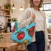 Tomato Print Shoulder Tote Casual Daily Carry Bag Lightweight Reusable Grocery Handbag