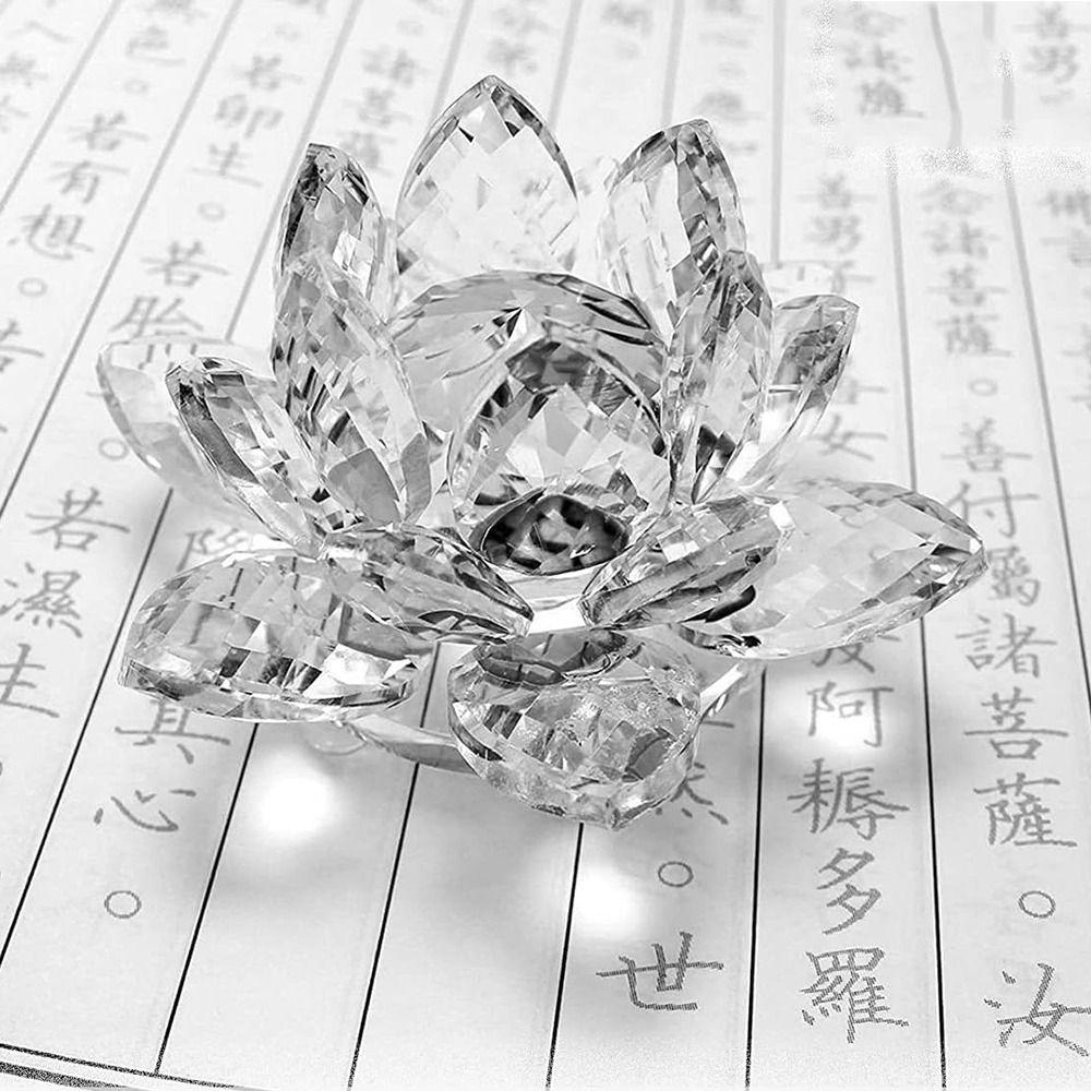3 Foots Crystal Flower Figurine Anti-slip Sun Catcher Ornaments Crystal Lotus Flower  Home Decor