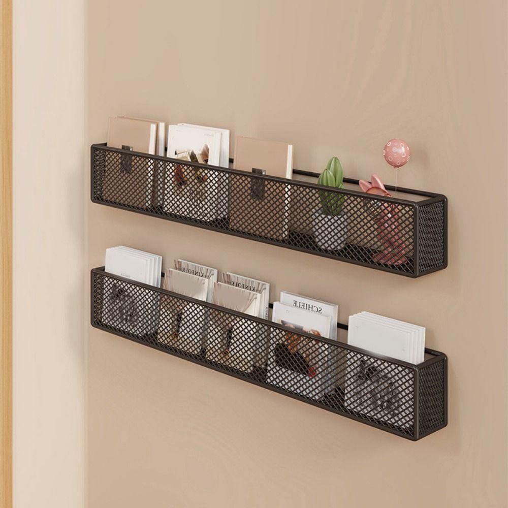 Metal Picture Book Sorting Rack Ultra Narrow Art Bookshelf Picture Book Organizer  Behind The Door