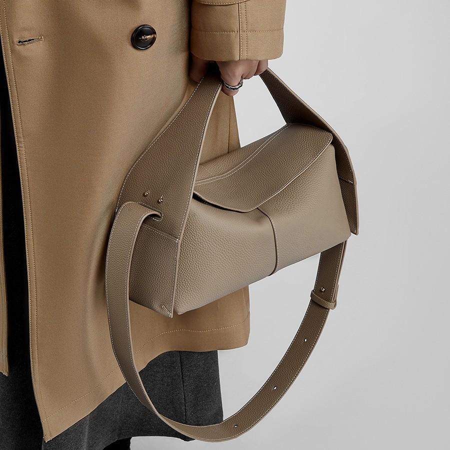 Texture Top Layer Cowhide Women's Bag 2025 New Trend Retro Single Shoulder Crossbody Bag Hanging Ear Eaves Bag Genuine Leather Women's Bag