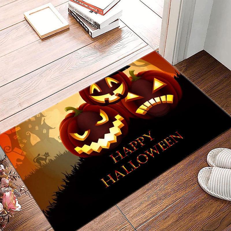 Halloween Cartoon Pumpkin Door Mat Carpet Kitchen Bedroom Living Room Home Rugs 60/80/90cm
