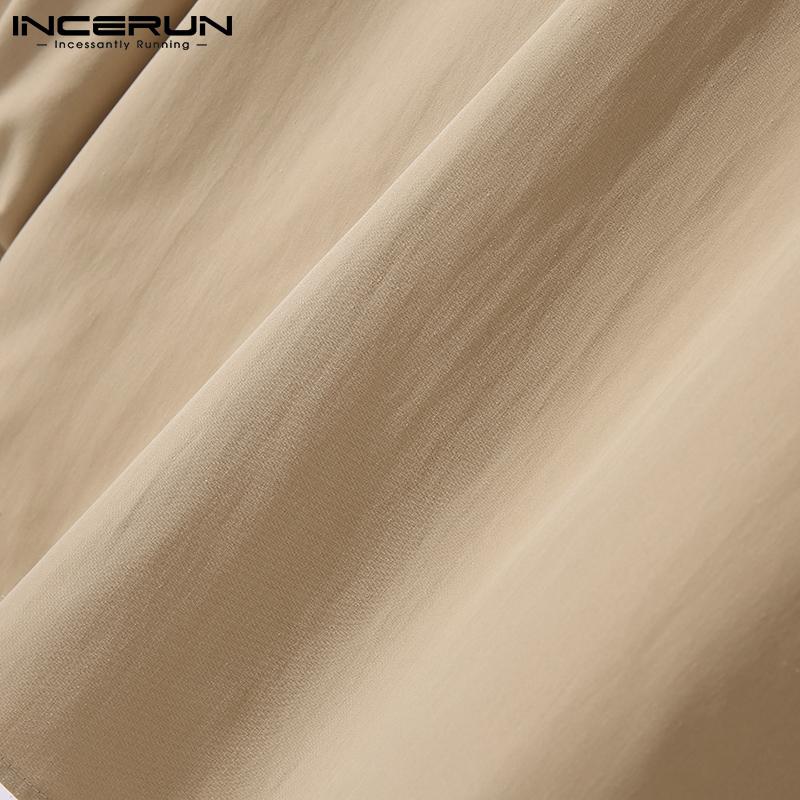 INCERUN Herren Frühling Krawatten Casual Loose Shirts Übergröße