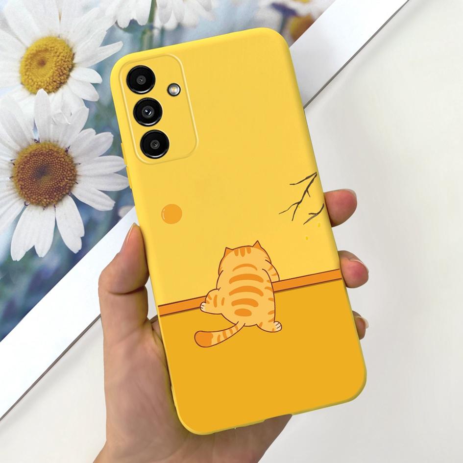 For Samsung A14 5G 2023 Case Lovely Yellow Duck Cat Cartoon Funda For Samsung Galaxy A14 SM-A145F SM-A146B Phone Cover A 14 Etui