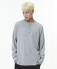 NODE LABS Dev:10 Henley Neck Long Sleeve T-Shirt_Melange Gray