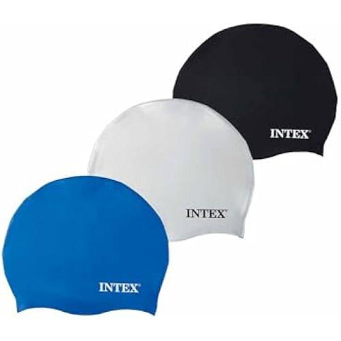 Bonnet de Natation - INTEX - Multicolore - Taille Unique - Silicone - Mixte