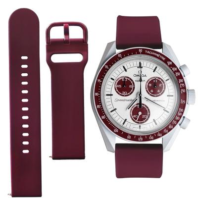 Ocdin 20mm Uhrenarmband für Omega und Moon Einfacher Austausch Silikonarmband für Männer und Frauen X, Swatch, Speedmaster, Swatch, (Pluto)