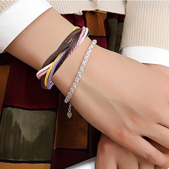 Unisex punk mode smycken charm konstläder armband flätad rep armring