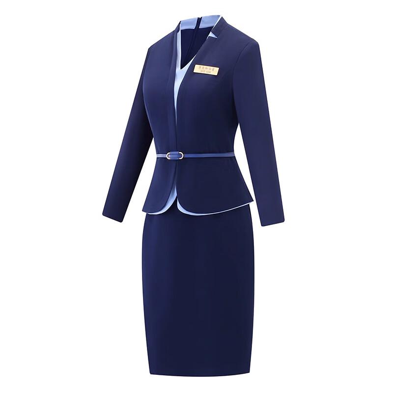 Women's Professional Faux Two-Piece Midi Dress