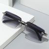 Trendy Cheetah Retro Sunglasses Ocean Lens UV400 Rimless Shades Summer Eyewear for Women & Men