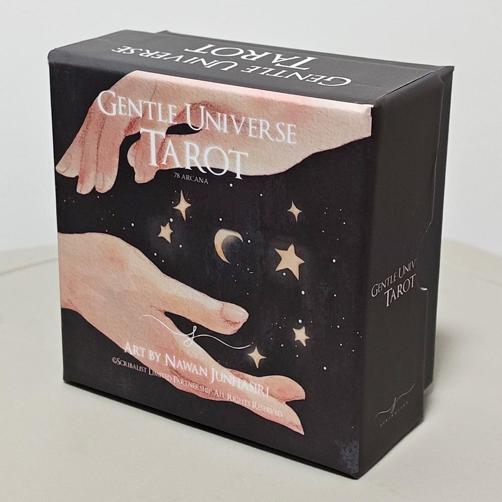 Gentle Universe Tarot Deck 78 Pcs Round Circular Tarot Cards Watercolor Art Witchcraft in Rigid Box, Double-embossed 8.8*8.8cm