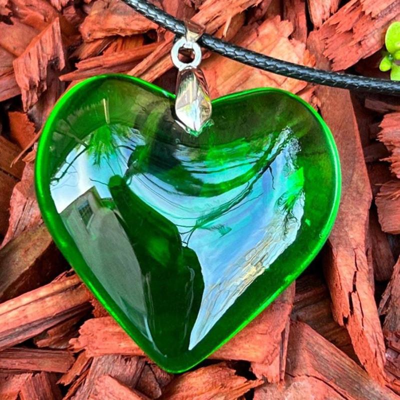 Koreanische Mode Lederseil Halskette Damen Verstellbar Elegant Glas Liebesherz Anhänger Choker Schmuck Weihnachtsgeschenk