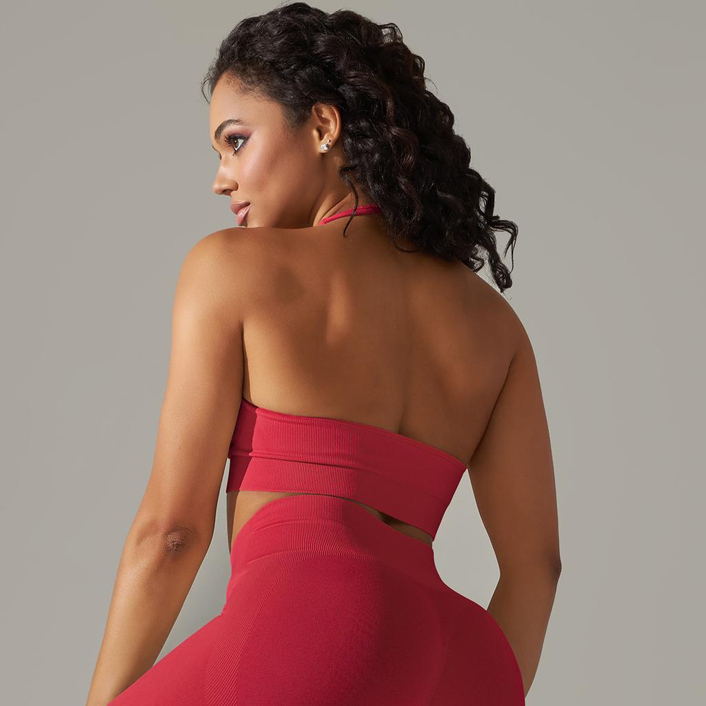 New Sexy Back Yoga Seamless Quick Drying Sports Neck Bra For Women, Running Fitness Yoga Vest For Women