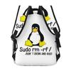Root Programmer Linux Tux Penguin Coding Student Backpack School Bag Hiking Travel Daypack for Boys Girls Bookbag Shoulder Bags