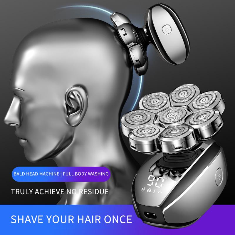Solimpia 6-In-1 Electric Head Shaver for Bald Men 7 Blades Floating Razor Hair Trimmer USB Rechargeable LED Display Beard Shavers