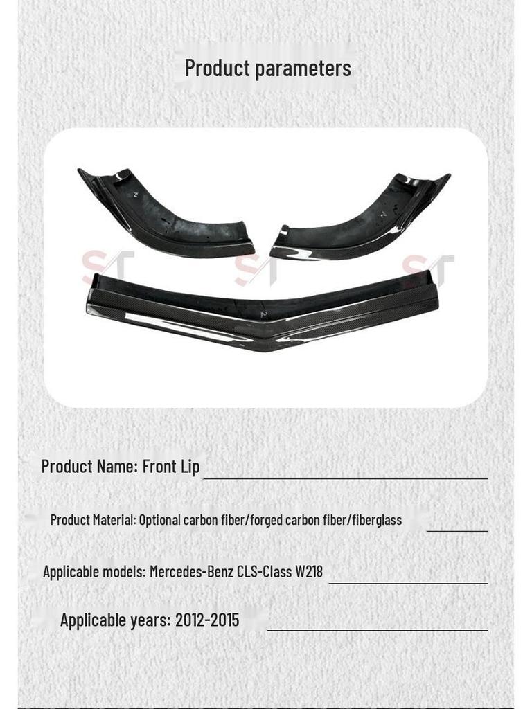 Mercedes CLS W218 Carbon Fiber Front Lip R Style Splitter Body Kit