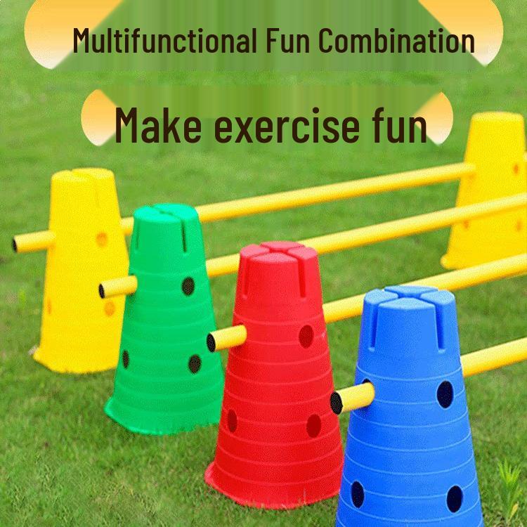 Children's Sensory Training Ice Cream Marker Cones with Holes - Kindergarten Flat-Top Bucket Hurdles and Teaching Aids