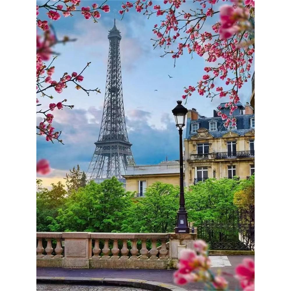 DIY Diamond Painting Iron Tower Cross Stitch Kit Mosaic Art Diamond Painting Full Circle Diamond Home Decoration