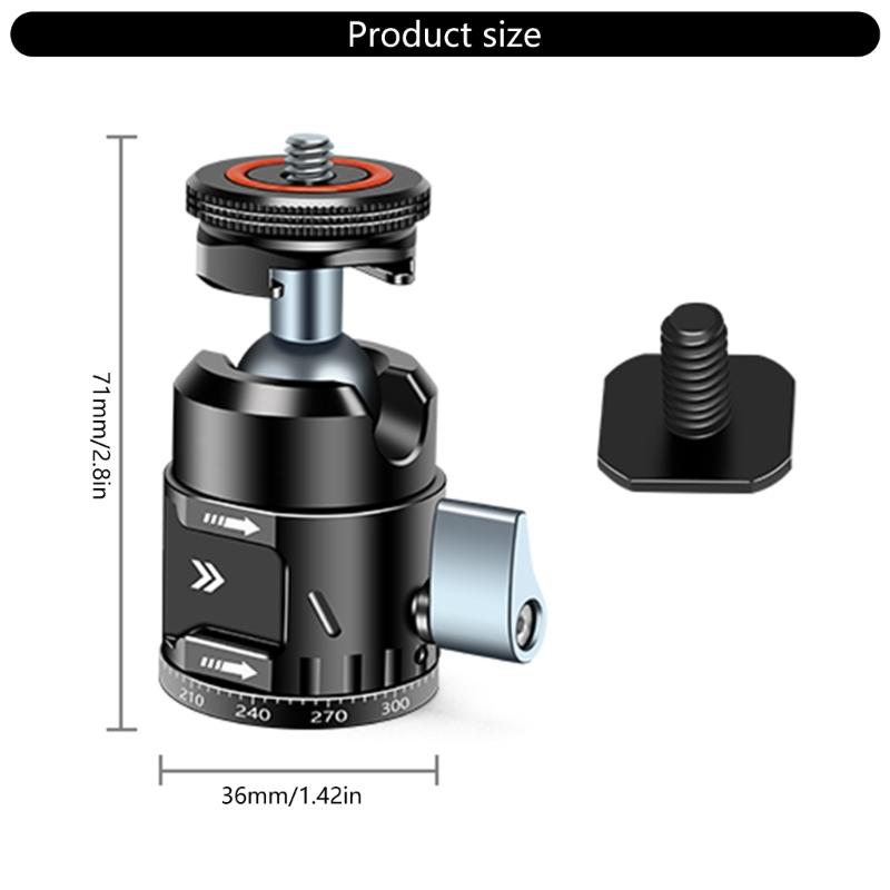360-Grad-Drehkopf-Stativkopf mit 1/4-Zoll-Blitzschuh-Adapter für Camcorder und Einbeinstative, Lichtstativ