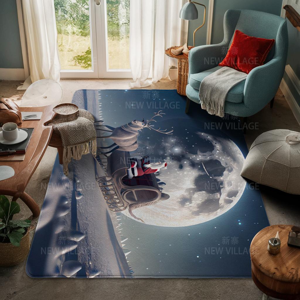 House Entrance Carpet Home Door Mat Living Room Bath Foot Bathroom Non-slip Water Absorption Rugs Bath Merry Christmas Winter