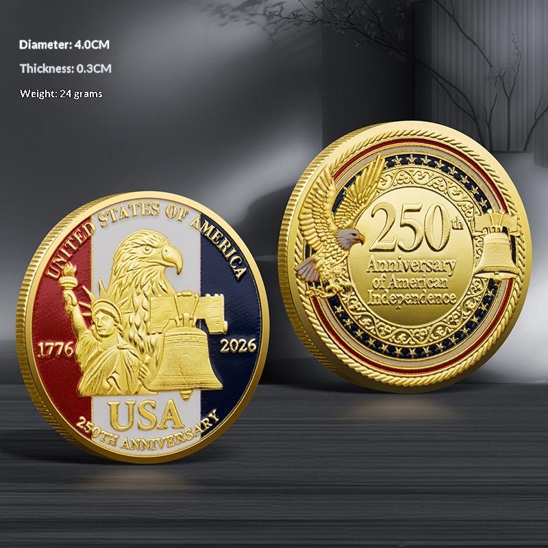 USA 250th Anniversary Commemorative Coin 1776-2026 American Eagle Souvenir Coin Metal Crafts Emblem_