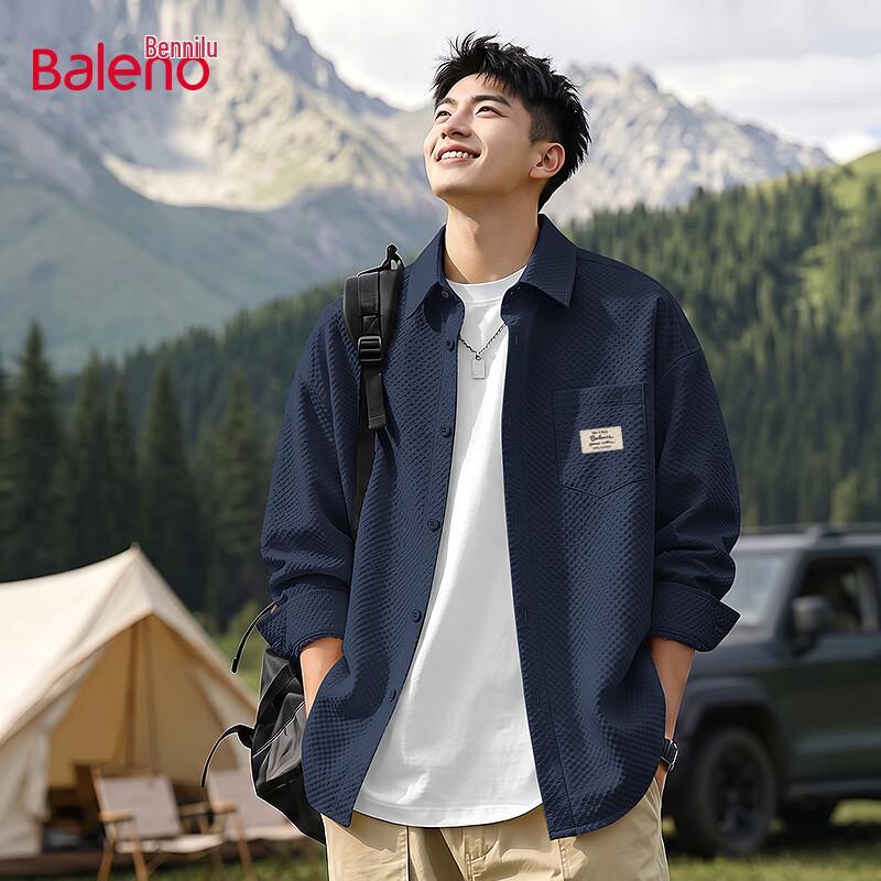Baleno Men's Casual Outdoor Long Sleeve Button-Up Shirt