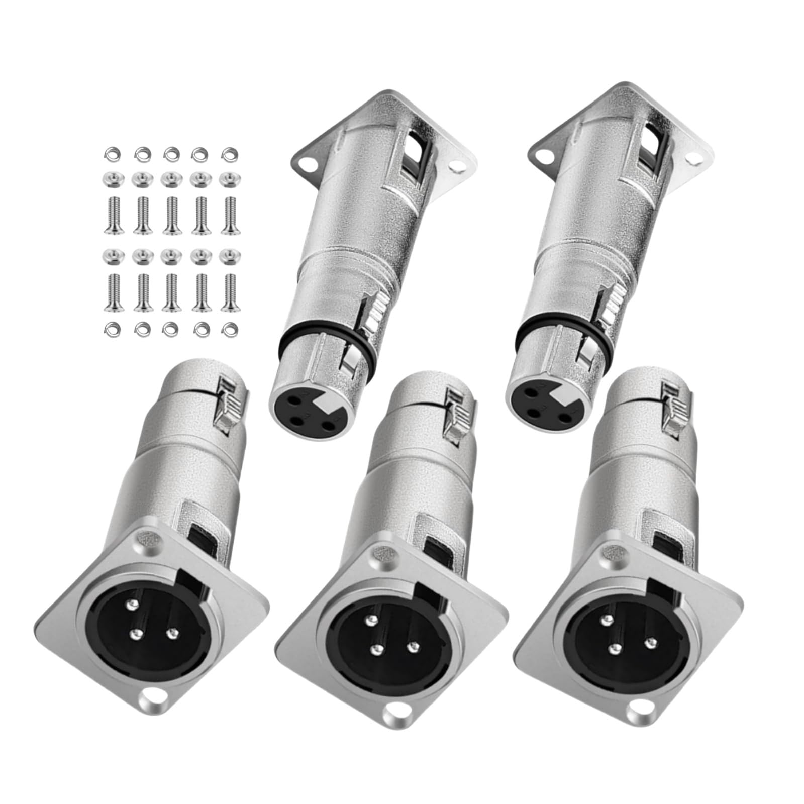 

EBIEFLY 5X Новий Роз єм XLR Trik D для монтажу на патч-панель XLR «мама» до «тато» Прохідний роз єм 3-контактний адаптер з 10 гвинтами