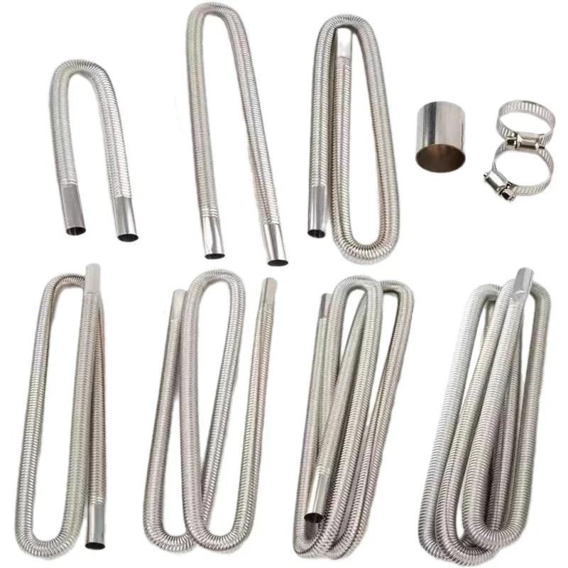 Air Diesel Parking Heater Stainless Steel Exhaust Pipe Tube Gas Vent Hose 60cm 100cm 120cm 150cm 200cm 250cm 300cm For Car Etc