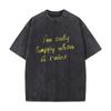 Happy When It Rains A Moody Vibes LogoLightweight Academic Print Men's Summer T-shirt  Short Sleeve Loose Short Sleeve