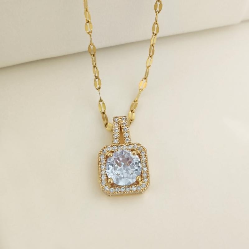 1pcs new style micro-zircon princess purse copper pendant necklace feminine personality and collar chain accessories