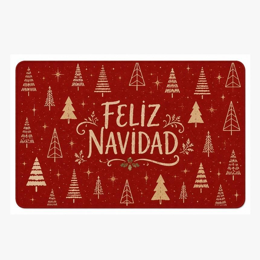 Minimalist Xmas Pine Design Washable Floor Mat Decorative Door Rug Perfect For Indoor Outdoor Entryway Welcome Accent