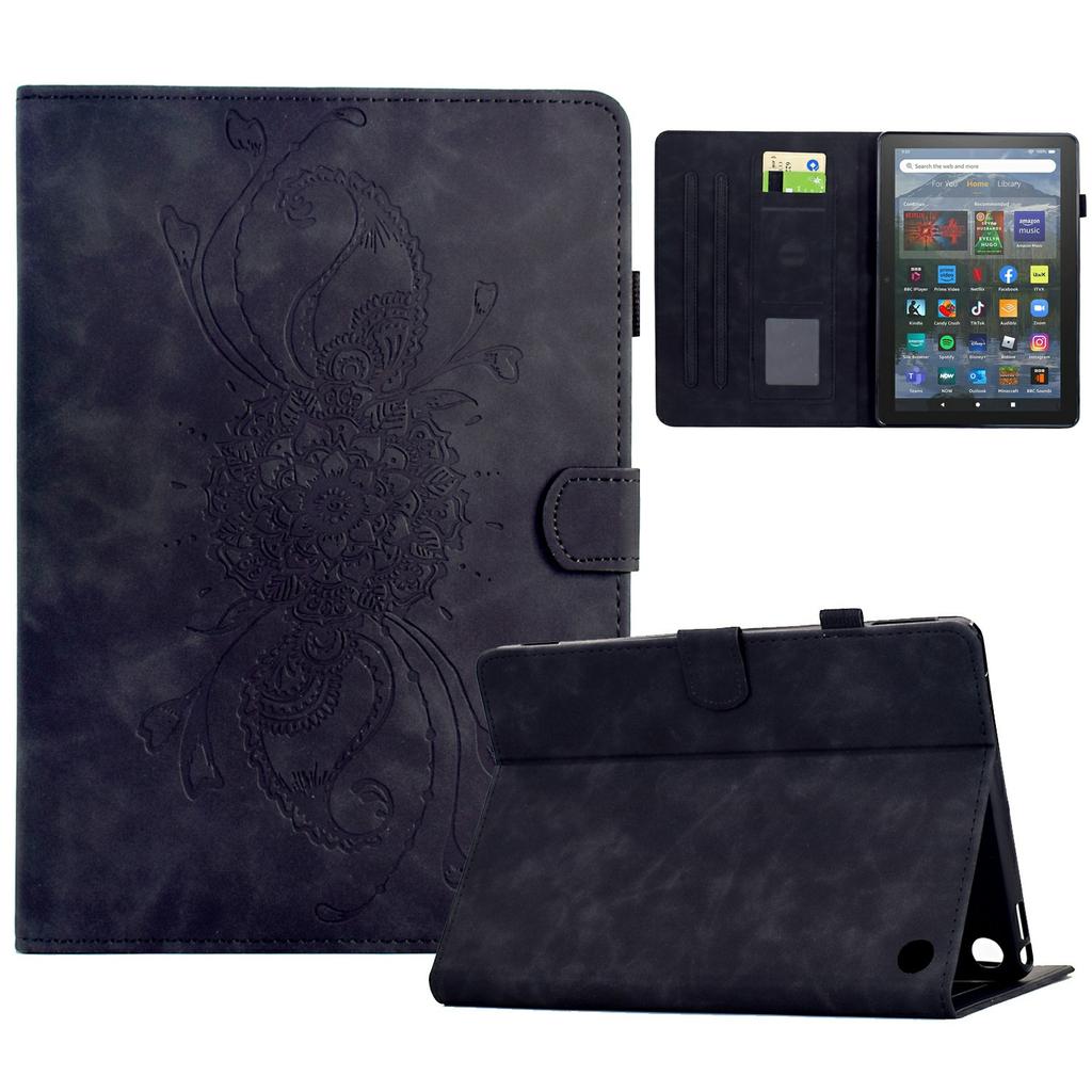 For Amazon Fire HD 8 (2022)/(2020) Case Mandala Imprinted Leather Tablet Cover with Card Slots