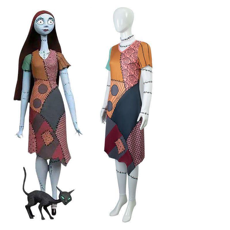 The Nightmare before Christmas Sally Skellington Adult Cosplay Anime Costume Dance Performance Outfit