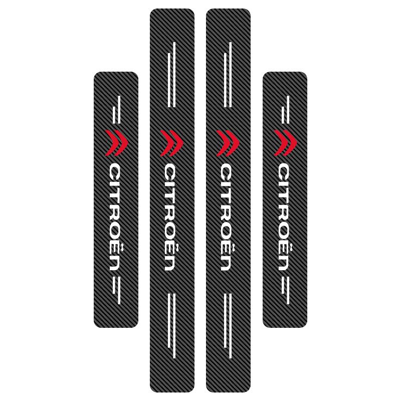 4Pcs Carbon Fiber Car Doorsill Stickers Protect Film Accessories Styling For Citroen C1 C2 C3 C4 C5 C6 C8 C4L DS3 DS4 DS5LS DS6