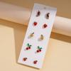 Orange Cherry Fruits Studs Earrings Strawberry Lemon Small Fruits Ear Stud  Women