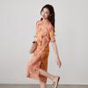 New Chinese Jacquard Short-sleeved Dress